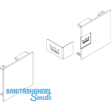 DORMA-Glas Muto 80 Abdeckkappen Wand-/Deckenmontage Aluminium silber eloxiert