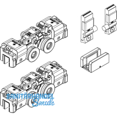 DORMA-Glas Muto 150 Beschlagset Glas 8-13,5 mm ohne Laufschiene silber