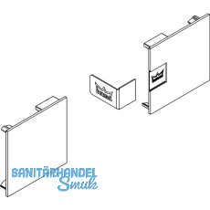 DORMA-Glas Muto 150 Abdeckkappen Wand-/Deckenmontage Aluminium silber eloxiert
