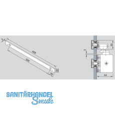 DORMAKABA Oberlichtbefestigung Gleitschiene TS 92, silber DORMAKABA Oberlichtbefestigung Gleitschiene TS 92, silber