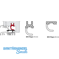 Auflaufdichtung R�gen, 20 mm, schwarz zu 4 Meter