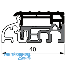 Balkont�rschwelle EIFEL TB-40, 6000 mm, silber eloxiert/grau