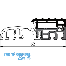 Balkont�rschwelle EIFEL TB-62, 6000 mm, silber eloxiert/grau