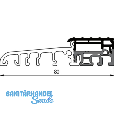 Balkontürschwelle EIFEL TB-80, 6000 mm, silber eloxiert/grau Balkontürschwelle EIFEL TB-80, 6000 mm, silber eloxiert/grau
