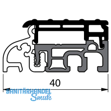 Balkont�rschwelle EIFEL TB-40, 6000 mm, silber eloxiert/schwarz