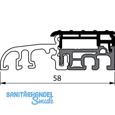 Balkontürschwelle EIFEL TB-58, 6000 mm, silber eloxiert/schwarz Balkontürschwelle EIFEL TB-58, 6000 mm, silber eloxiert/schwarz