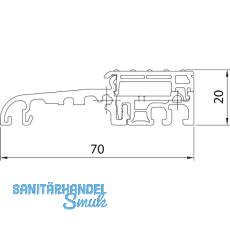 Balkont�rschwelle EIFEL TB-70, 6000 mm, silber eloxiert/schwarz