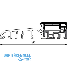 Balkontürschwelle EIFEL TB-80, 6000 mm, silber eloxiert/schwarz Balkontürschwelle EIFEL TB-80, 6000 mm, silber eloxiert/schwarz
