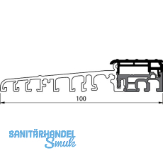 Balkont�rschwelle EIFEL TB-100, 6000 mm, silber eloxiert/schwarz