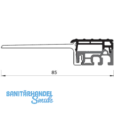 Balkont�rschwelle EIFEL RS 85 TB, 6000 mm, silber eloxiert/schwarz
