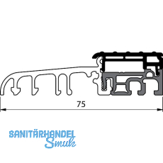 Balkontürschwelle EIFEL TB-75, 6000 mm, silber eloxiert/schwarz Balkontürschwelle EIFEL TB-75, 6000 mm, silber eloxiert/schwarz