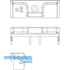 GU Schlie�platte, gegen�berliegende Beschlagsnut, 13V, silber