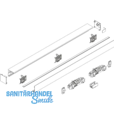 DORMA-GLAS Muto 80 Beschlagset Glas Wandmontage L=2180 mm Edelstahl-Effekt DORMA-GLAS Muto 80 Beschlagset Glas Wandmontage L=2180 mm Edelstahl-Effekt