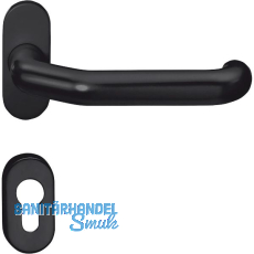 Dr�ckergarnitur MARCO auf ovaler Rosette PZ, Edelstahl schwarz