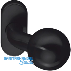 T�rknopf fest auf Rosette oval, Edelstahl schwarz