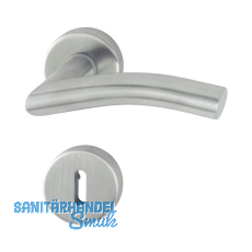 HOPPE Dr�ckergarnitur ANTWERPEN - auf Rosette BB, 37 - 42, Edelstahl matt