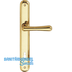 Drückergarnitur ELEGANT - auf Schild BB 90, Messing poliert Drückergarnitur ELEGANT - auf Schild BB 90, Messing poliert