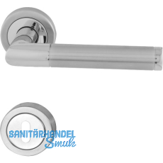 MARCHESI Dr�ckergarnitur SPLIT - auf Rosette BB, verchromt/Edelstahl matt