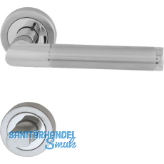 MARCHESI Dr�ckergarnitur SPLIT - auf Rosette WC, verchromt/Edelstahl matt