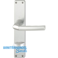 Drückergarnitur BIRMINGHAM - auf Schild WC 90, 37 - 42, silber eloxiert Drückergarnitur BIRMINGHAM - auf Schild WC 90, 37 - 42, silber eloxiert