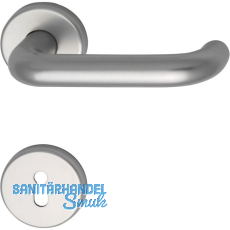 Drückergarnitur WG 1700L - auf Rosette BB, 38 - 43, silber eloxiert Drückergarnitur WG 1700L - auf Rosette BB, 38 - 43, silber eloxiert