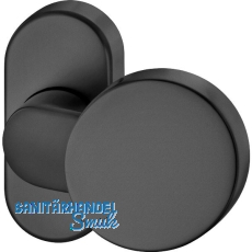 FSB T�rknopf 07 0809 - auf Rosette, verkr�pft, fest vernietet, schwarz matt