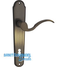 MARCHESI Drückergarnitur LÖFFELFORM/POSTHORN - auf Schild WC 90, patiniert MARCHESI Drückergarnitur LÖFFELFORM/POSTHORN - auf Schild WC 90, patiniert