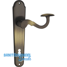 MARCHESI Drückergarnitur POSTHORN - auf Schild BB 90, Messing patiniert MARCHESI Drückergarnitur POSTHORN - auf Schild BB 90, Messing patiniert