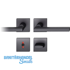 FSB Drückergarnitur 12 1035 ASL auf Rosette eckig WC, schwarz matt FSB Drückergarnitur 12 1035 ASL auf Rosette eckig WC, schwarz matt