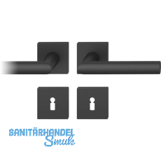 FSB Drückergarnitur 12 1076 ASL auf Rosette eckig BB, schwarz matt FSB Drückergarnitur 12 1076 ASL auf Rosette eckig BB, schwarz matt