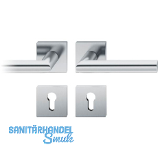 FSB Drückergarnitur 12 1076 ASL auf Rosette eckig PZ, Edelstahl matt FSB Drückergarnitur 12 1076 ASL auf Rosette eckig PZ, Edelstahl matt