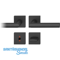 FSB Drückergarnitur 12 1076 ASL auf Rosette eckig WC, schwarz matt FSB Drückergarnitur 12 1076 ASL auf Rosette eckig WC, schwarz matt