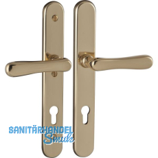 Sicherheits-Dr�ckergarnitur ELEGANT/22 auf Schild PZ88, Messing poliert