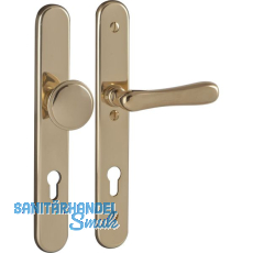 Sicherheits-Wechselgarnitur ELEGANT/22 auf Schild PZ88, Messing poliert