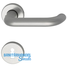 Drückergarnitur SCH U - Form - auf Rosette BB, 38 - 43, silber eloxiert Drückergarnitur SCH U - Form - auf Rosette BB, 38 - 43, silber eloxiert