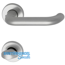 Drückergarnitur SCH U - Form - auf Rosette WC, 38 - 43, silber eloxiert Drückergarnitur SCH U - Form - auf Rosette WC, 38 - 43, silber eloxiert