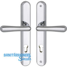 GRUNDMANN Sicherheitsdrückergarnitur ELEGANT, PZ88, Messing verchromt GRUNDMANN Sicherheitsdrückergarnitur ELEGANT, PZ88, Messing verchromt