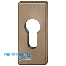 FSB Zylinderrosette 17 1778 eckig, Bronze dunkel patiniert gewachst