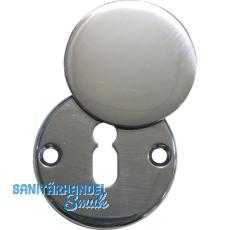 Schl�sselrosette BBWG AB6 aufschraubbar, mit Hangerl, � 51 mm, Aluminium poliert