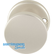 T�rknopf Flachform - auf Rosette m. Schraubl�chern, � 45 fest Alu neusilber