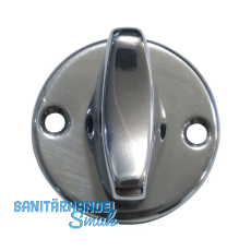 WC-Absteller WG AB6, Drehknopf in Rosette montiert, Aluminium poliert