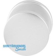 T�rknopf Flachform - auf Rosette o. Schraubl�cher, � 45 fest, silber eloxiert