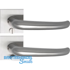 SOLIDO Solo Drückergarnitur BELFAST - Flachrosette eckig, WC,Notöffner,Edelstahl SOLIDO Solo Drückergarnitur BELFAST - Flachrosette eckig, WC,Notöffner,Edelstahl