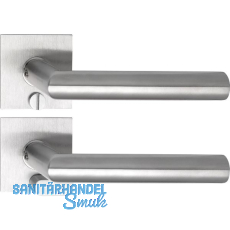 SOLIDO Solo Dr�ckergarnitur NORWEGEN - Flachrosette eckig,WC,Not�ffner,Edelstahl