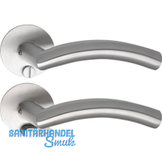 SOLIDO Solo Drückergarnitur OSLO - Flachrosette rund, WC, Notöffner, Edelstahl SOLIDO Solo Drückergarnitur OSLO - Flachrosette rund, WC, Notöffner, Edelstahl