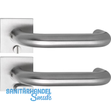 SOLIDO Solo Drückergarnitur TALIN - Flachrosette eckig, WC, Notöffner, Edelstahl SOLIDO Solo Drückergarnitur TALIN - Flachrosette eckig, WC, Notöffner, Edelstahl