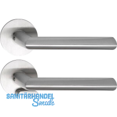 SOLIDO Solo Drückergarnitur GLASGOW - Flachrosette rund, WC, blind, Edelstahl SOLIDO Solo Drückergarnitur GLASGOW - Flachrosette rund, WC, blind, Edelstahl