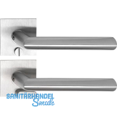 SOLIDO Solo Drückergarnitur GLASGOW - Flachrosette eckig, WC,Notöffner,Edelstahl SOLIDO Solo Drückergarnitur GLASGOW - Flachrosette eckig, WC,Notöffner,Edelstahl