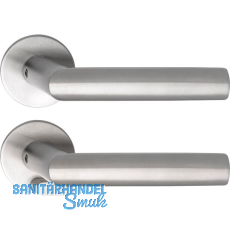 SOLIDO Solo Drückergarnitur VADUZ - Flachrosette rund, WC, blind, Edelstahl SOLIDO Solo Drückergarnitur VADUZ - Flachrosette rund, WC, blind, Edelstahl