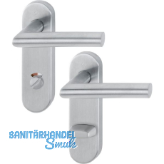 Objekt Dr�ckergarnitur AMSTERDAM auf Kurzschild WC, Edelstahl matt